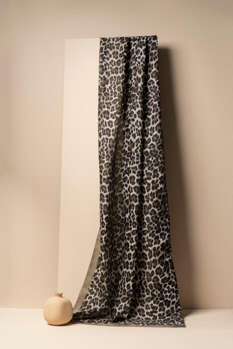 Kadın Leopar Desen Soft Şal AÇIK HAKİ - Jawel