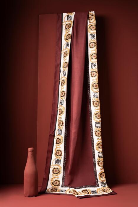 Kadın Etnik Desen Soft Şal Alasya BORDO - Jawel