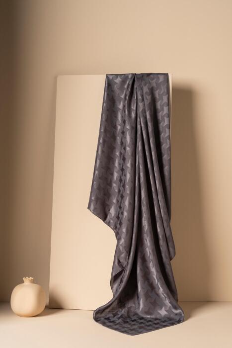 Kadın Jakarlı Yıldız Desenli Eşarp ANTRASİT - Jawel