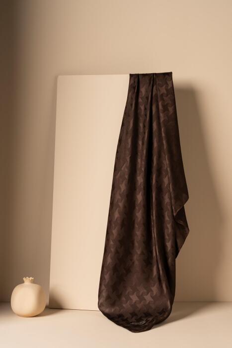 Kadın Jakarlı Yıldız Desenli Eşarp KAHVE - Jawel