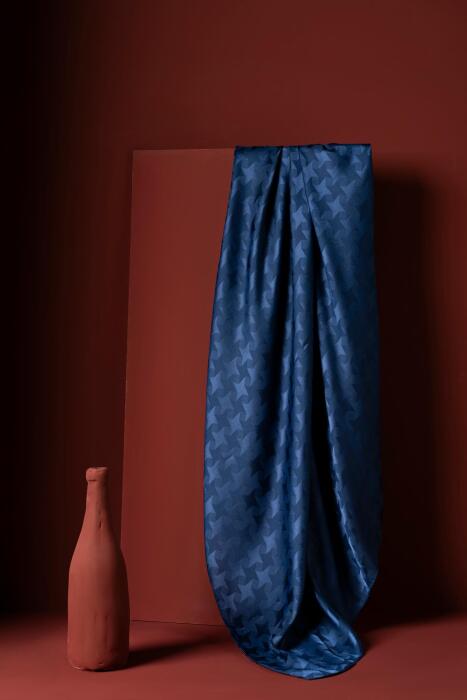 Kadın Jakarlı Yıldız Desenli Eşarp KOYU İNDİGO - Jawel