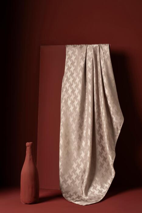 Kadın Jakarlı Yıldız Desenli Eşarp SÜTLÜ KAHVE - Jawel