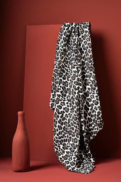 Kadın Leoparlı Bürümcük Eşarp SİYAH - Jawel