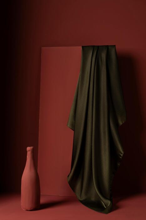 Kadın Abiyelik Parlak Janjan Eşarp HAKİ - Jawel