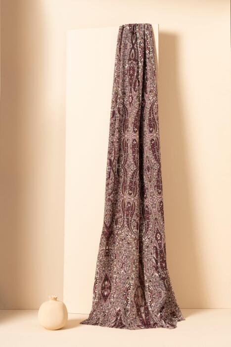 Kadın Etnik Desen Bürümcük Şal PUDRA MÜRDÜM - Jawel