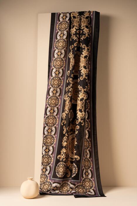 Kadın Etnik Desen Soft Şal Mylasa MOR - Jawel