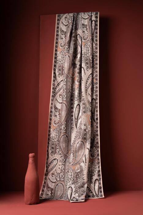 Kadın Etnik Desen Soft Şal Adessa KREM KAHVE - Jawel