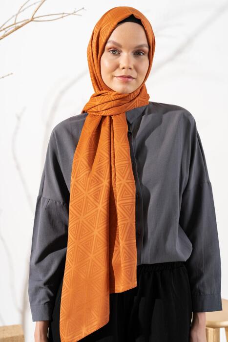 Kadın Piramit Desenli Jakarlı Şal TARÇIN - Jawel