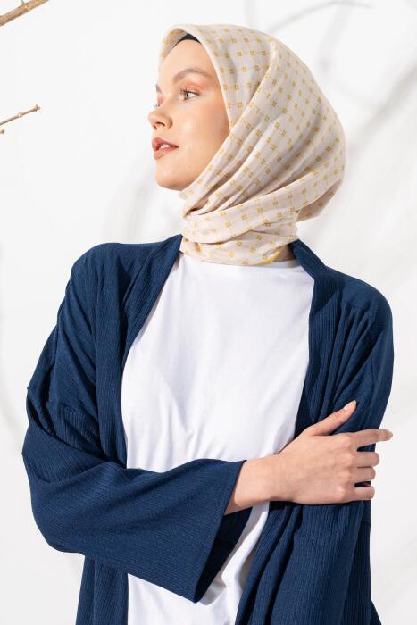 Kadın Küçük Kareli Soft Eşarp YAĞ YEŞİLİ - Jawel