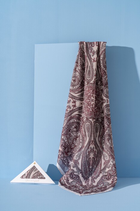 Kadın Spring Soft Carissa Eşarp KREM BORDO - Jawel