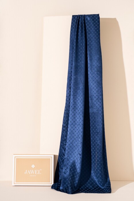 Kadın Küçük Kareli Modal Floş Şal İNDİGO - Jawel