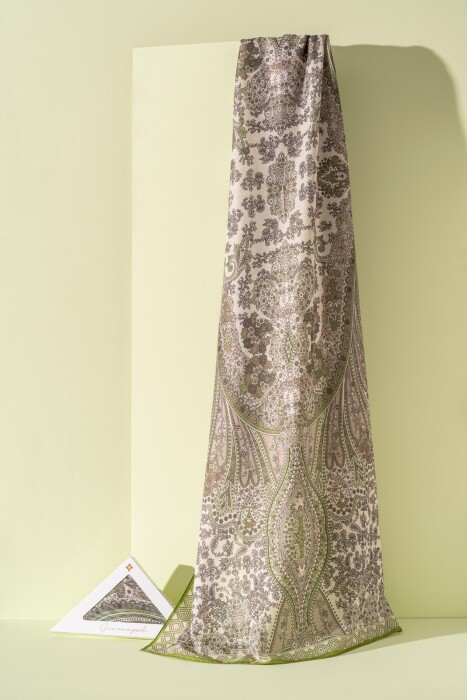 Kadın Etnik Desen Soft Alinda Şal YEŞİL - Jawel