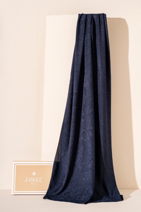 Kadın Libissa Modal Floş Şal LACİVERT - Jawel