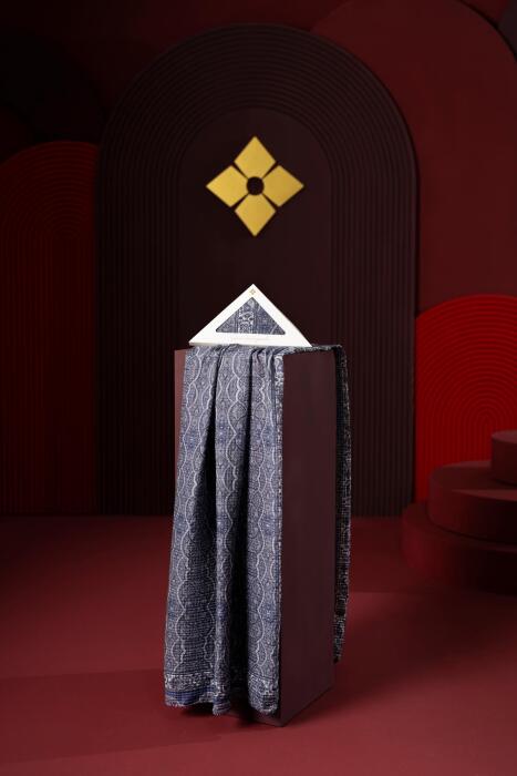 Kadın Petra Müslin Etnik Şal İndigo - Jawel