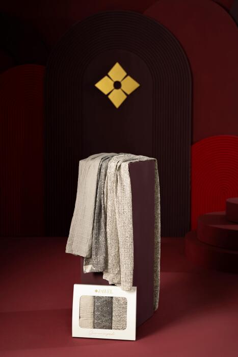 Kadın Müslin Şal Paketi Krem (Degrade-Petra-Tyana) - Jawel