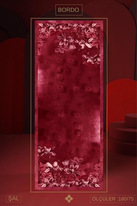 Kadın Imerion Soft Şal Bordo - Jawel