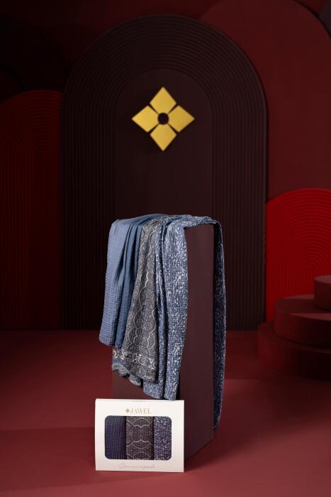 Kadın Müslin Şal Paketi İndigo ( Degrade-Petra-Tyana) - Jawel