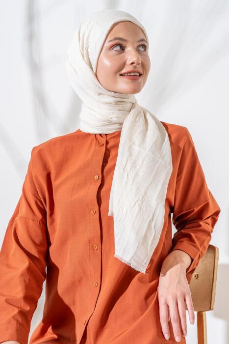 Kadın Bambu Şal KREM - Jawel