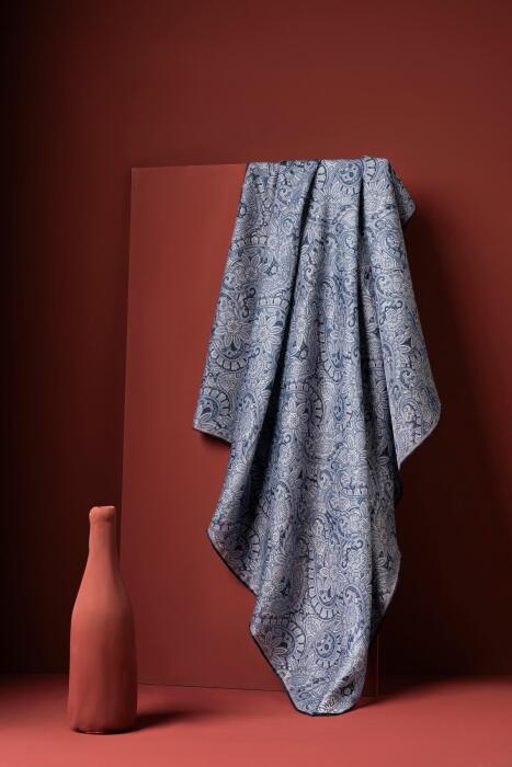 Kadın Etnik Desen Soft Eşarp Hattena İNDİGO - Jawel