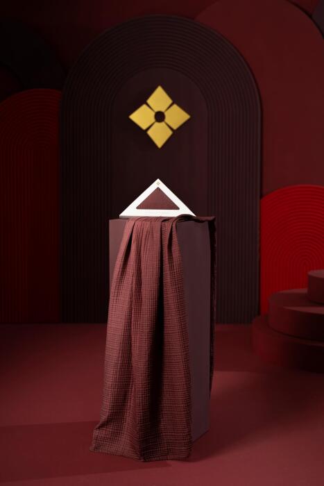 Kadın Müslin Degrade Şal Bordo - Jawel