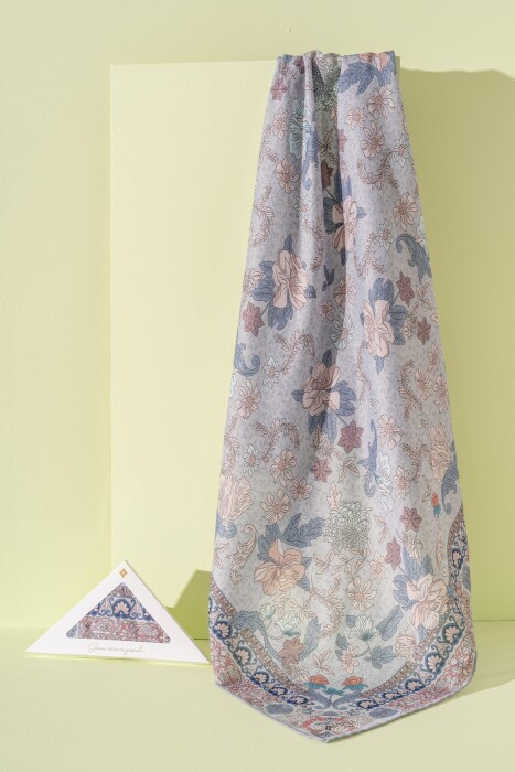 Kadın Spring Soft Misya Eşarp GRİ TURUNCU - Jawel