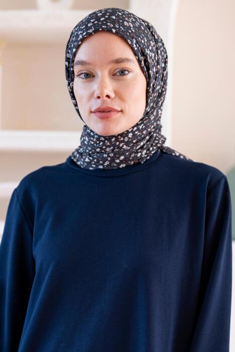 Kadın Ütü İstemeyen Çakıl Desen Bürümcük Şal 190*80 Cm FÜME BEYAZ 