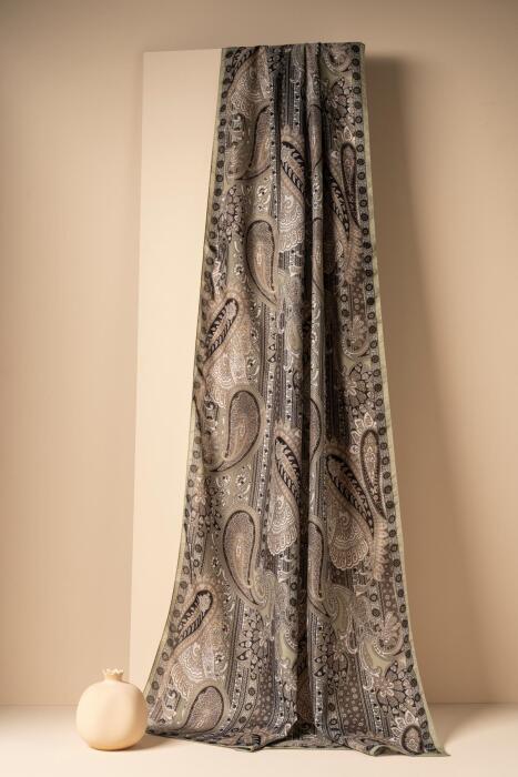 Kadın Etnik Desen Soft Şal Adessa HAKİ - Jawel