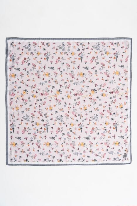 Kadın Digital Baskılı Çiçek Desen Soft Eşarp GRİ 