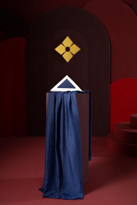 Kadın Müslin Degrade Şal Lacivert - Jawel