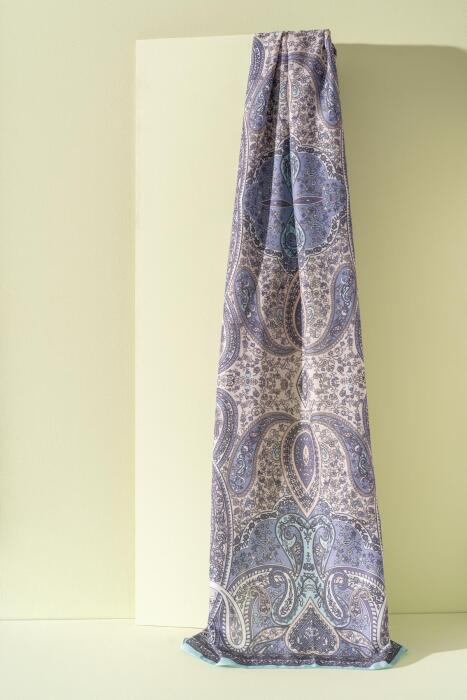 Kadın Etnik Desen Soft Şal Prusa 152.04.0003 TURKUAZ - Jawel