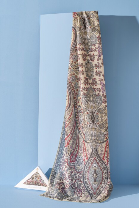 Kadın Etnik Desen Soft Alinda Şal AÇIK YAĞ YEŞİLİ - Jawel