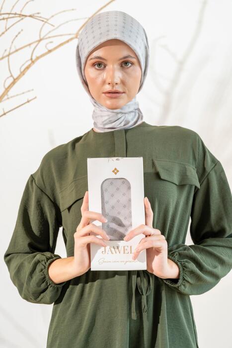 Kadın Küçük Kareli Soft Eşarp GÜMÜŞ GRİ - Jawel