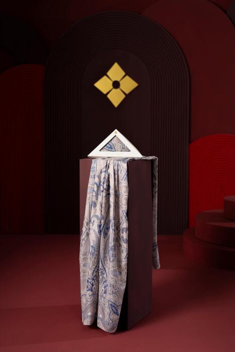 Kadın Teos Soft Şal Lacivert gri - Jawel