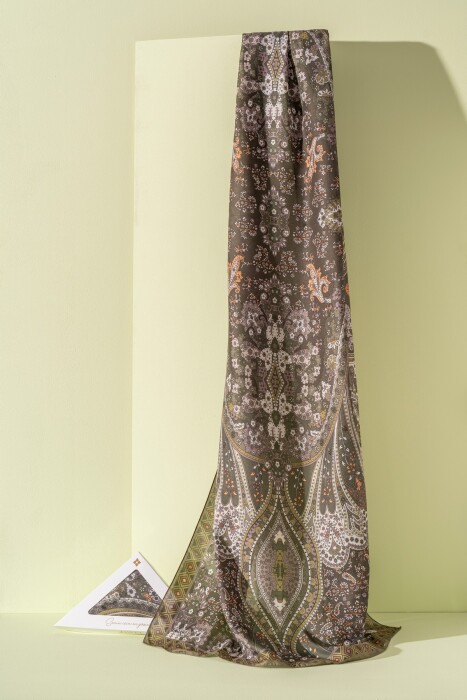 Kadın Etnik Desen Soft Alinda Şal HAKİ - Jawel