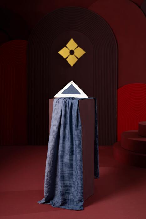 Kadın Müslin Degrade Şal İndigo - Jawel