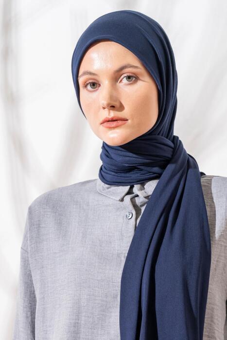 Kadın Tesettür Terletme Yapmayan İç Göstermez Penye Şal LACİVERT 