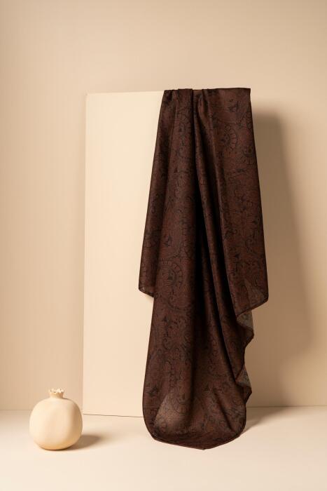 Kadın Etnik Desen Soft Eşarp Hattena KAHVE - Jawel