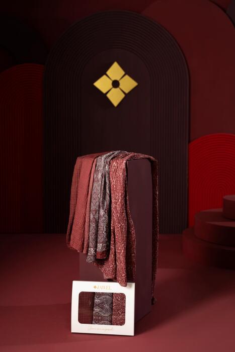 Kadın Müslin Şal Paketi Bordo (Degrade-Petra-Tyana) - Jawel