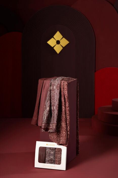 Kadın Müslin Şal Paketi Kahve (Degrade-Petra-Tyana) - Jawel