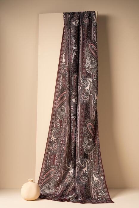 Kadın Etnik Desen Soft Şal Adessa BORDO - Jawel