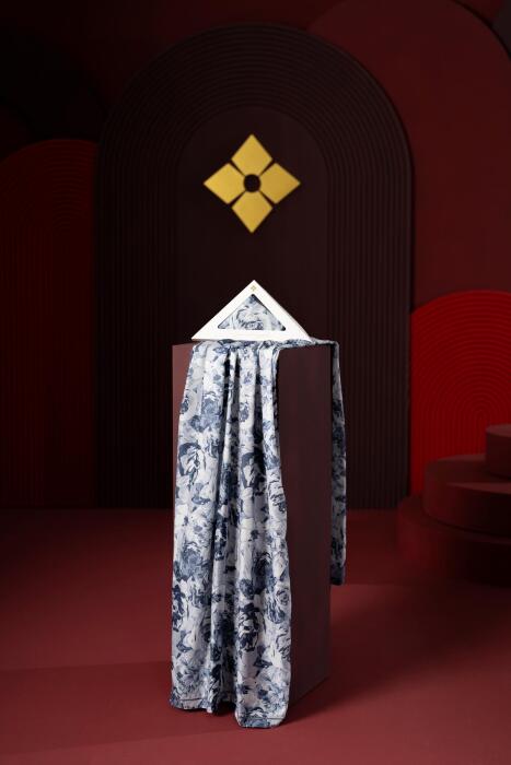 Kadın Alaiye Soft Şal Lacivert gri - Jawel