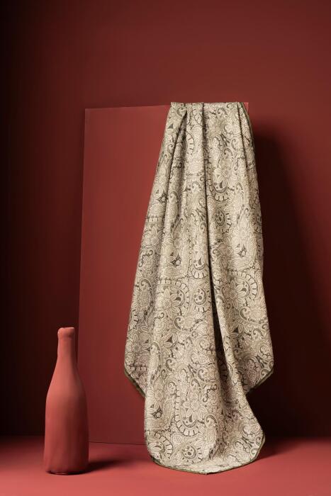 Kadın Etnik Desen Soft Eşarp Hattena HAKİ - Jawel