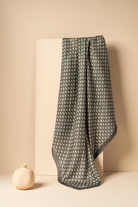 Kadın Lale Desen Soft Eşarp HAKİ - Jawel