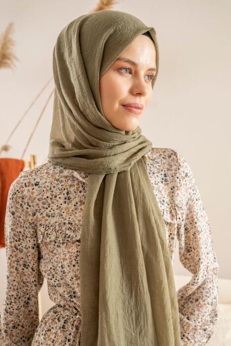 Kadın Konfor Şal 195/85 Cm AÇIK HAKİ - Jawel