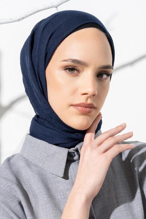 Kadın Konfor Şal 195/85 Cm KOYU LACİVERT - Jawel