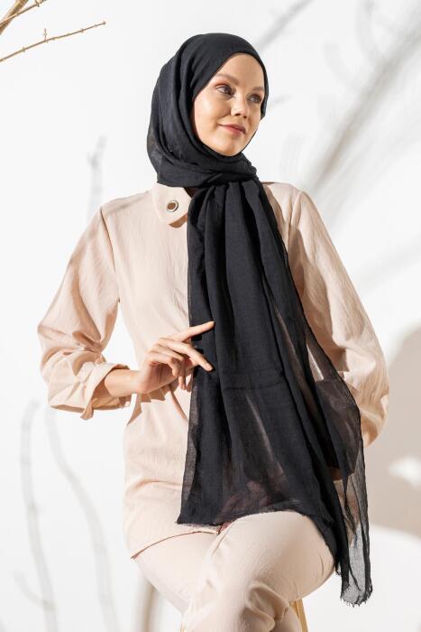 Kadın Konfor Şal 195/85 Cm SİYAH - Jawel