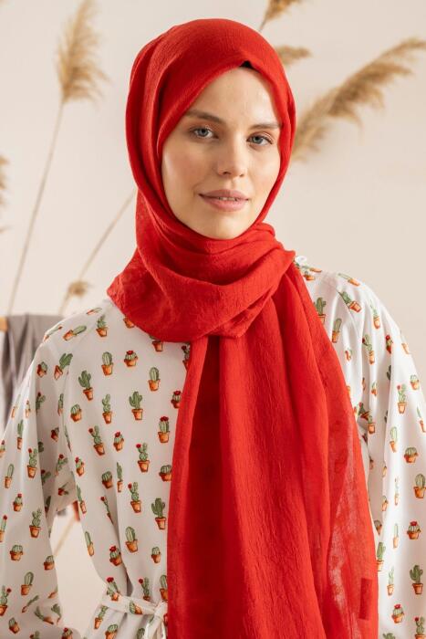 Kadın Konfor Şal 195/85 Cm KIRMIZI - Jawel